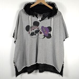 Disney LA Boutique Hoodie Poncho XXL Women's Mickey Minnie Mouse Tribal Boho